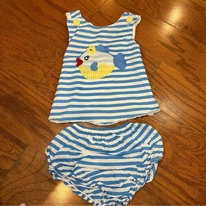 Lil Cactus Striped Fish Diaper Cover Set